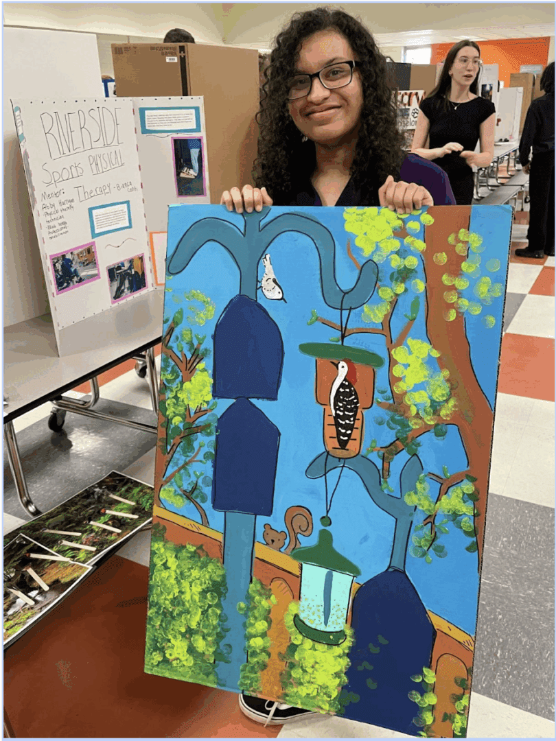 Aysia painted a beautiful portrait of the Project FeederWatch observation site.